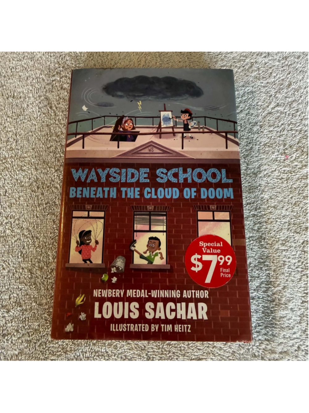 Wayside School Beneath the Cloud of Doom by Louis Sachar Hardcover Book